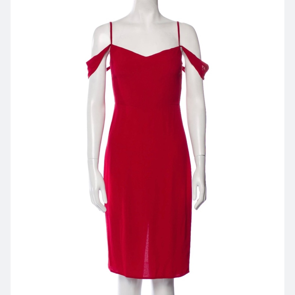 Reformation Rena Sheath Dress In Cranberry Red Size 8.